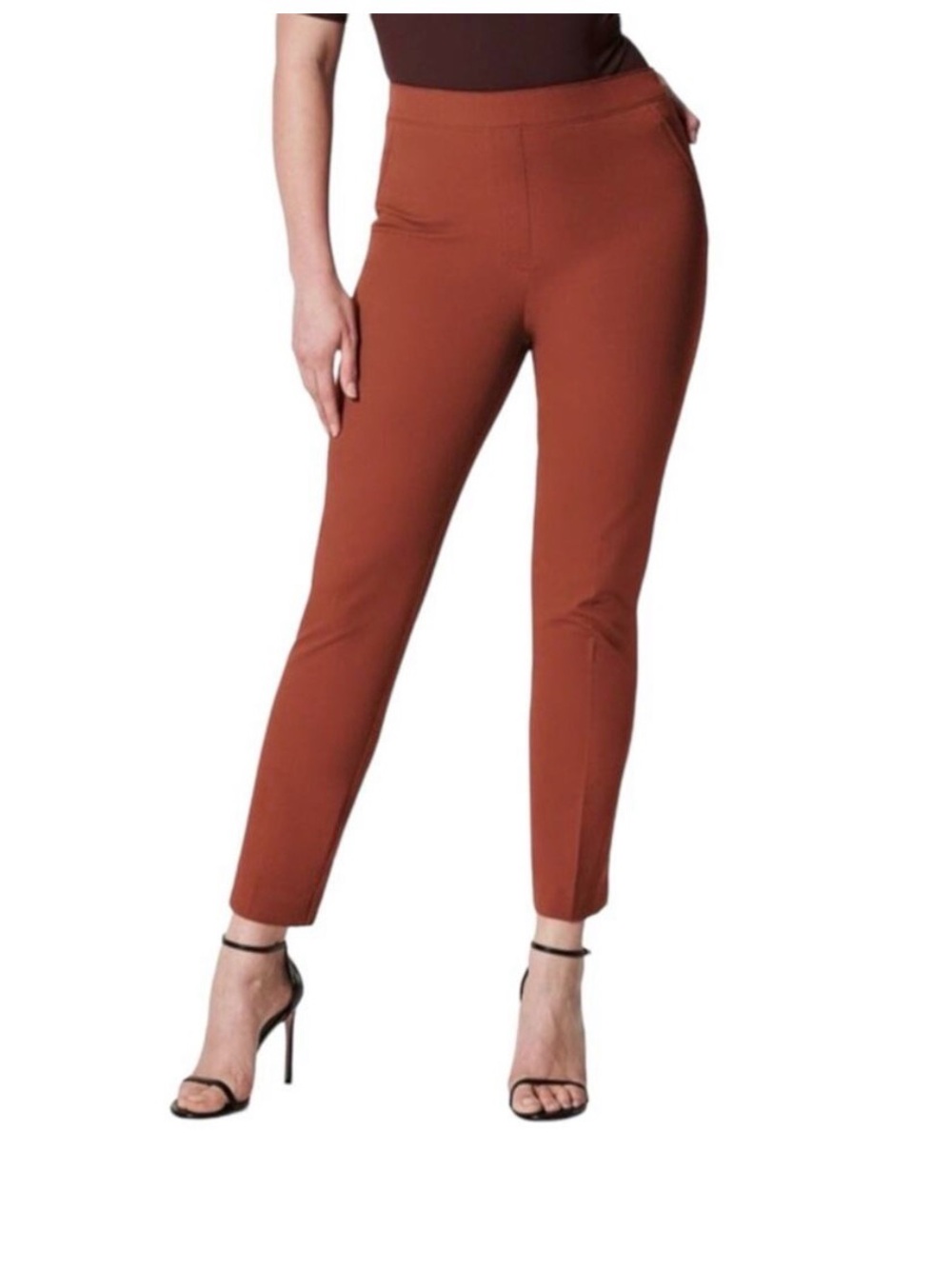 Spanx On The Go Slim Ankle Straight Leg Pants in Dark Amber Size Medium